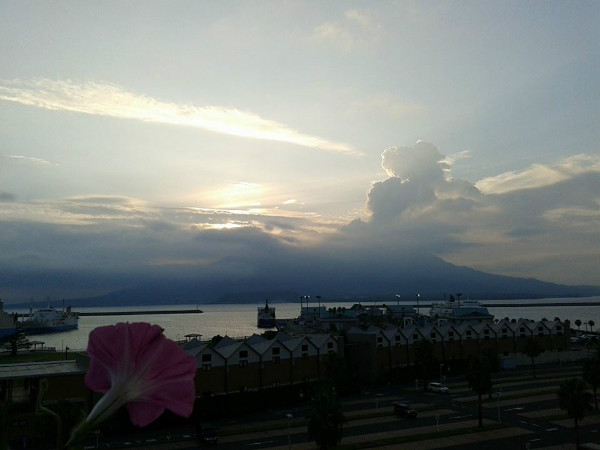 ベランダからは桜島が見えます